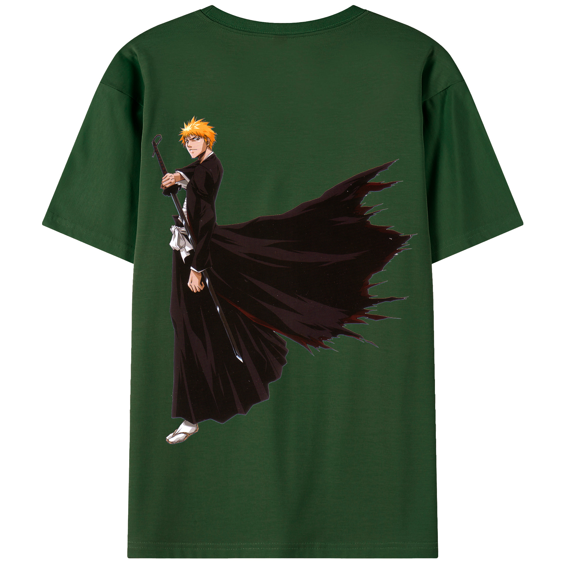 （画像用） ブリーチ 黒崎一護（くろさき いちご）BLEACH Kurosaki Ichigo 綿100％半袖Tシャツ（背面プリント）